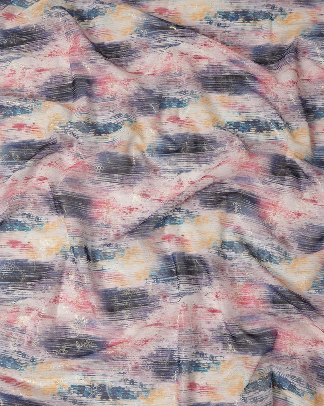 Multicolor Abstract Sudanese Cotton Voile Thobe