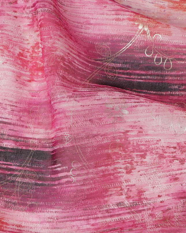 Pink Abstract Sudanese Cotton Voile Thobe