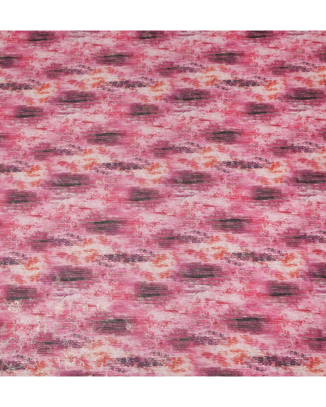 Pink Abstract Sudanese Cotton Voile Thobe