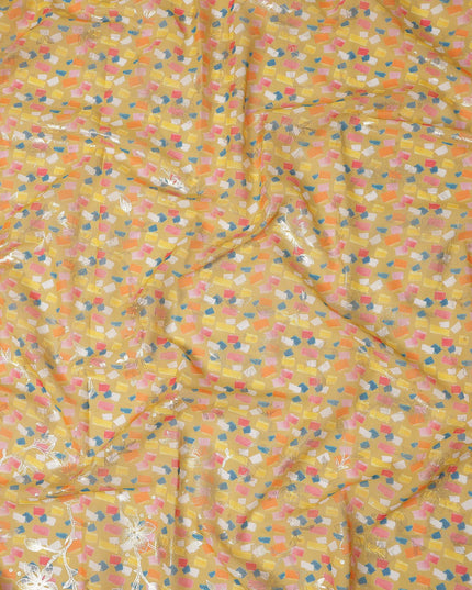Yellow Abstract Sudanese Cotton Voile Thobe