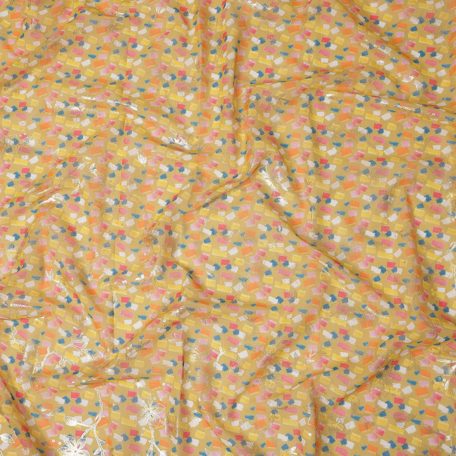 Yellow Abstract Sudanese Cotton Voile Thobe