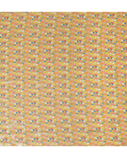 Yellow Abstract Sudanese Cotton Voile Thobe