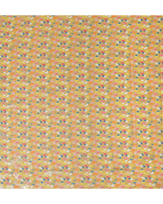 Yellow Abstract Sudanese Cotton Voile Thobe