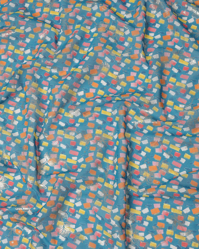 Blue Abstract Sudanese Cotton Voile Thobe