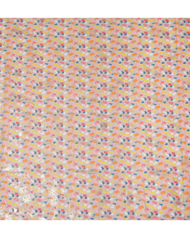Pink Abstract Sudanese Cotton Voile Thobe
