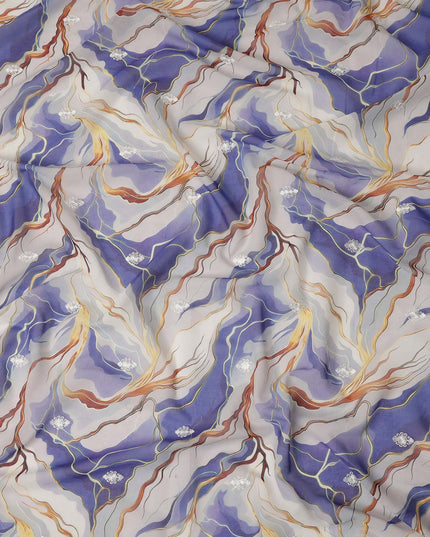 Purple Abstract Sudanese Cotton Voile Thobe