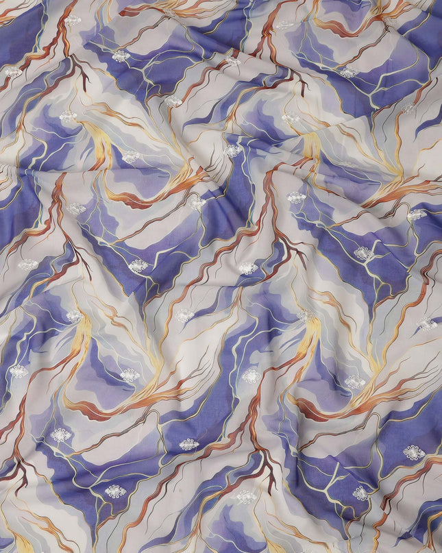Purple Abstract Sudanese Cotton Voile Thobe