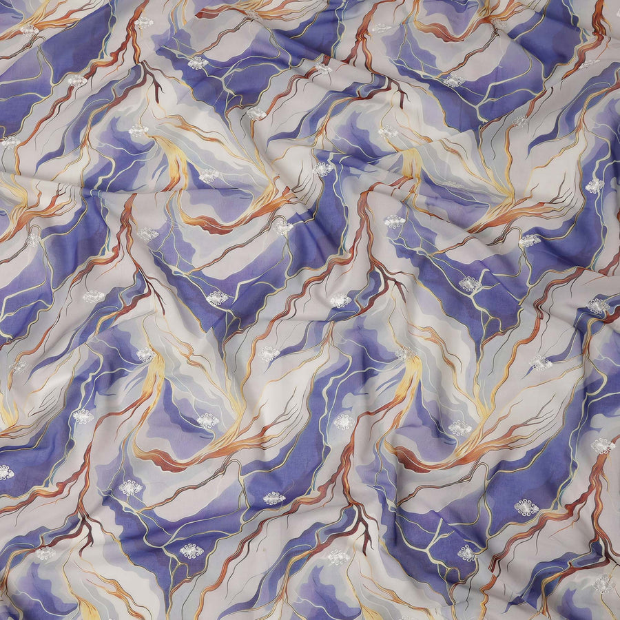 Purple Abstract Sudanese Cotton Voile Thobe