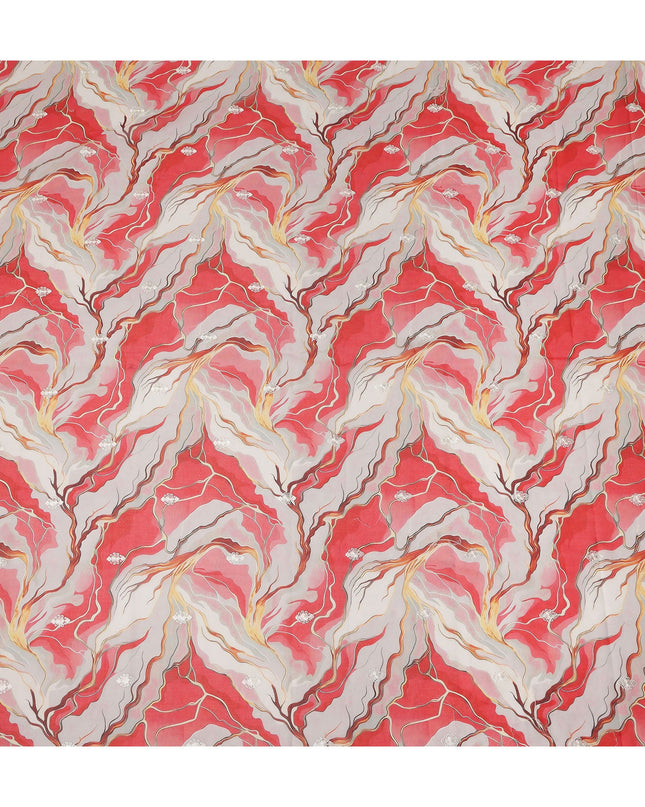 Red Abstract Sudanese Cotton Voile Thobe