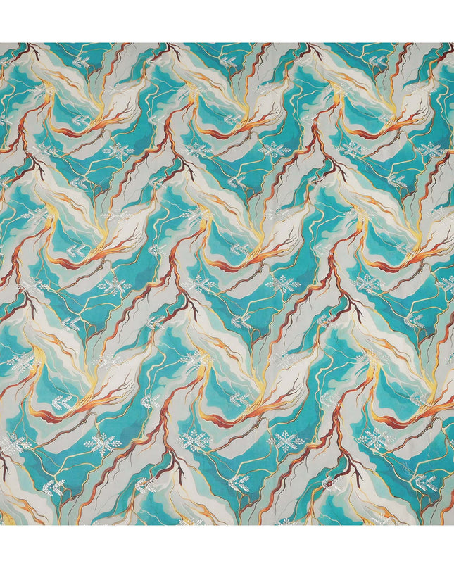 Green Abstract Sudanese Cotton Voile Thobe