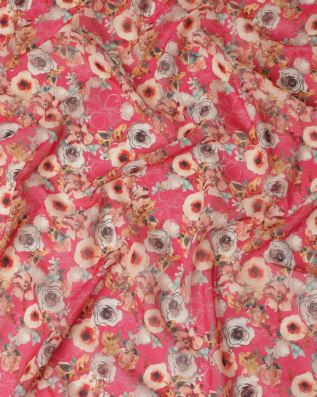 Deep Rose Pink Pure Cotton Voile 110cm