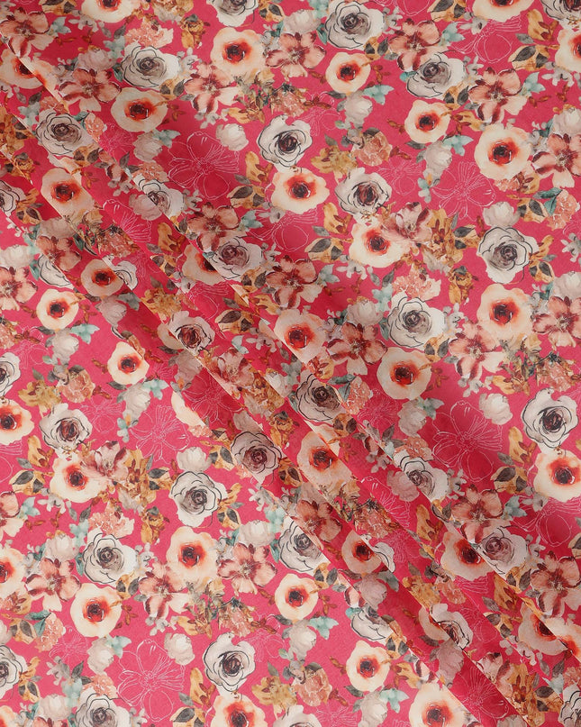 Deep Rose Pink Pure Cotton Voile 110cm