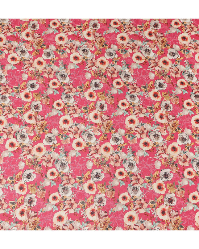 Deep Rose Pink Pure Cotton Voile 110cm