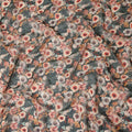 Slate Green Printed Cotton Voile Fabric 110cm