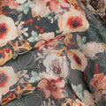 Slate Green Printed Cotton Voile Fabric 110cm