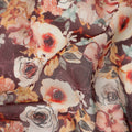 Plum Purple Printed Cotton Voile Fabric 110cm