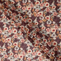 Plum Purple Printed Cotton Voile Fabric 110cm