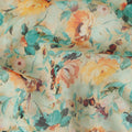 Mint Green Printed Cotton Voile Fabric 110cm