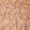 Apricot Beige Floral Pure Cotton Voile 110cm