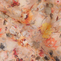 Apricot Beige Floral Pure Cotton Voile 110cm