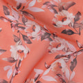 Coral Pink Floral Pure Cotton Voile 110cm
