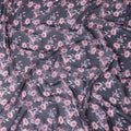 Slate Grey Floral Pure Cotton Voile 110cm