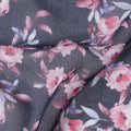 Slate Grey Floral Pure Cotton Voile 110cm
