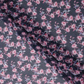 Slate Grey Floral Pure Cotton Voile 110cm