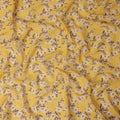 Golden Yellow Printed Cotton Voile Fabric 110cm