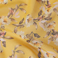 Golden Yellow Printed Cotton Voile Fabric 110cm