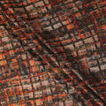 Terracotta Orange Viscose Crepe Printed Fabric 110cm