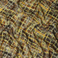 Olive Brown Viscose Crepe Printed Fabric 110cm