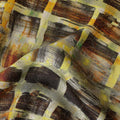 Olive Brown Viscose Crepe Printed Fabric 110cm