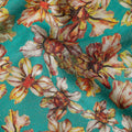 Jade Green Viscose Crepe Printed Fabric 110cm