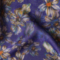 Indigo Purple Viscose Crepe Printed Fabric 110cm