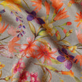 Dove Grey Viscose Crepe Printed Fabric 110cm
