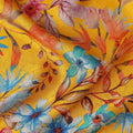 Marigold Yellow Viscose Crepe Printed Fabric 110cm