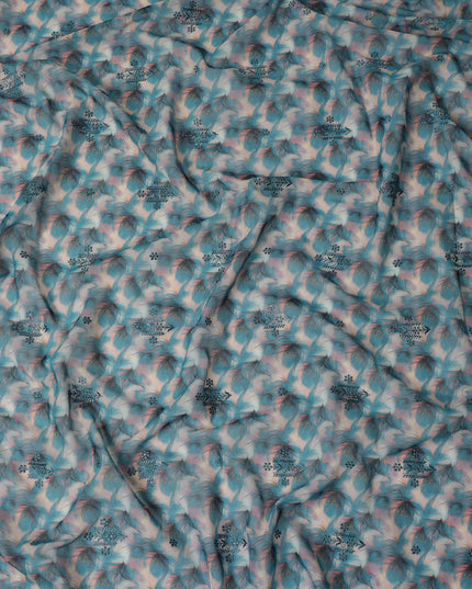 Blue Leaf Sudanese Cotton Voile Thobe
