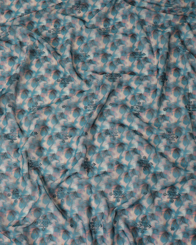 Blue Leaf Sudanese Cotton Voile Thobe