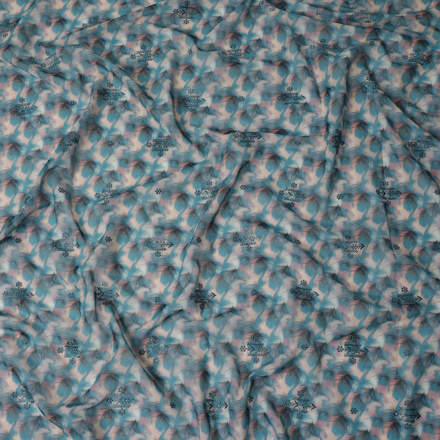 Blue Leaf Sudanese Cotton Voile Thobe