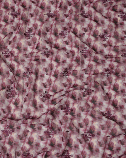 Pink Leaf Sudanese Cotton Voile Thobe