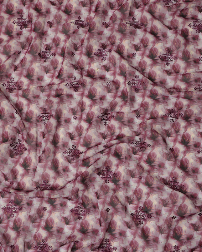 Pink Leaf Sudanese Cotton Voile Thobe