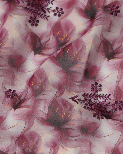 Pink Leaf Sudanese Cotton Voile Thobe