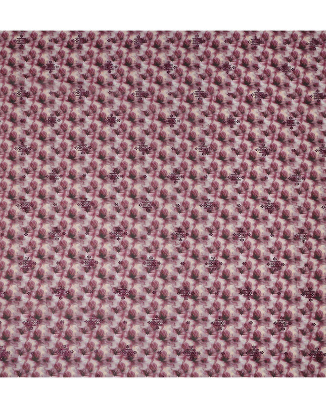 Pink Leaf Sudanese Cotton Voile Thobe