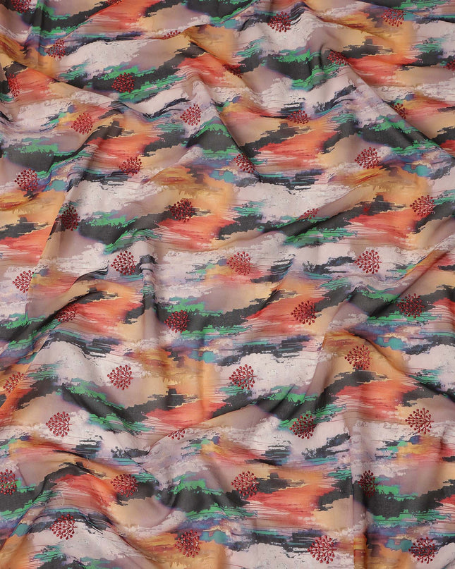 Multicolor Abstract Sudanese Cotton Voile Thobe