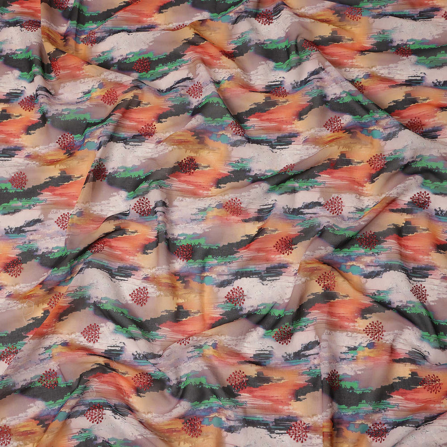 Multicolor Abstract Sudanese Cotton Voile Thobe