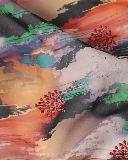 Multicolor Abstract Sudanese Cotton Voile Thobe