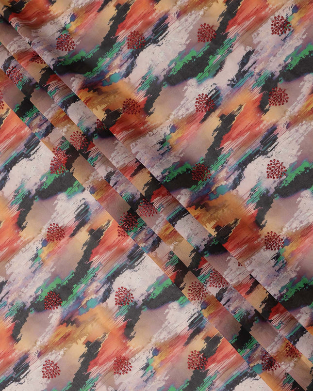 Multicolor Abstract Sudanese Cotton Voile Thobe