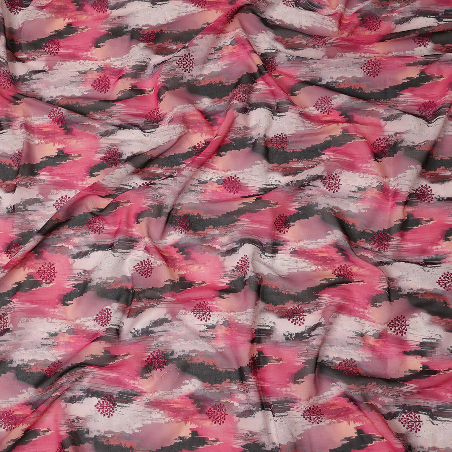 Pink Abstract Sudanese Cotton Voile Thobe
