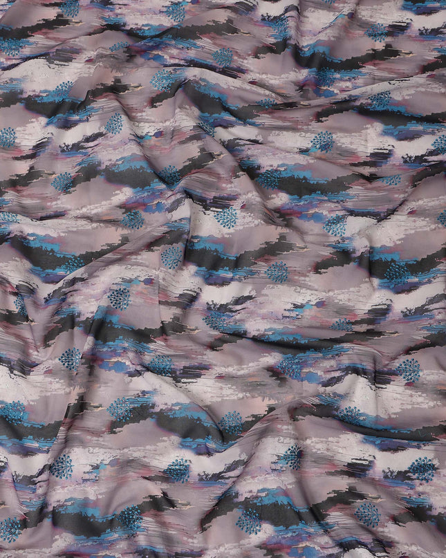 Grey Abstract Sudanese Cotton Voile Thobe